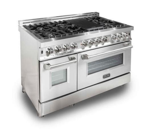 ZLINE 48" Professional Dual Fuel Range in Stainless Steel Gas Stove and Electric Oven