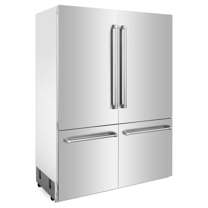 ZLINE 60" 32.2 cu. ft. Built-In 4-Door French Door Refrigerator with Internal Water and Ice Dispenser in Stainless Steel (RBIV-304-60)