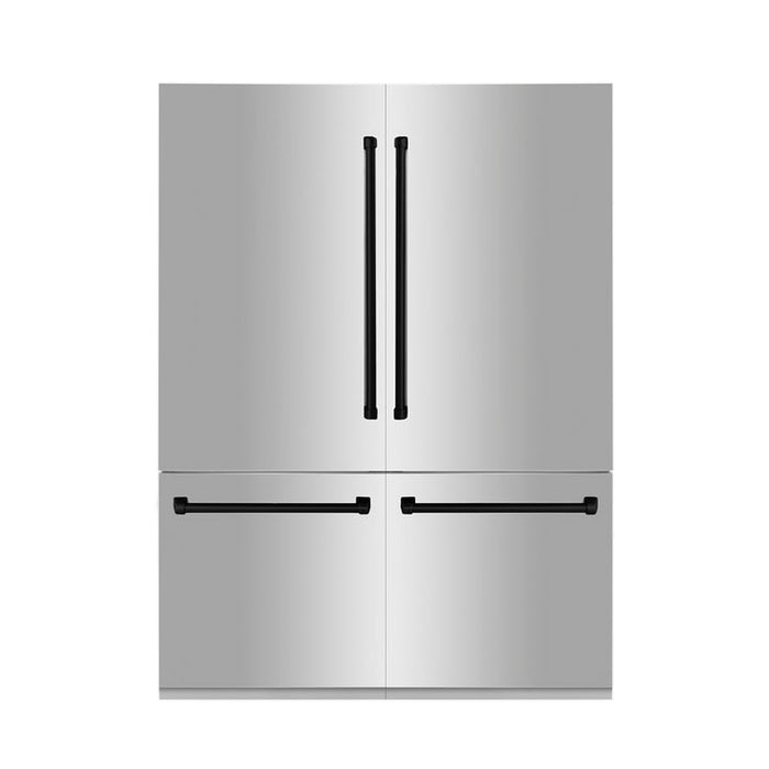 ZLINE 60" Autograph Edition 32.2 cu. ft. Built-in 4-Door French Door Refrigerator with Internal Water and Ice Dispenser in Stainless Steel with Accents RBIVZ-304-60