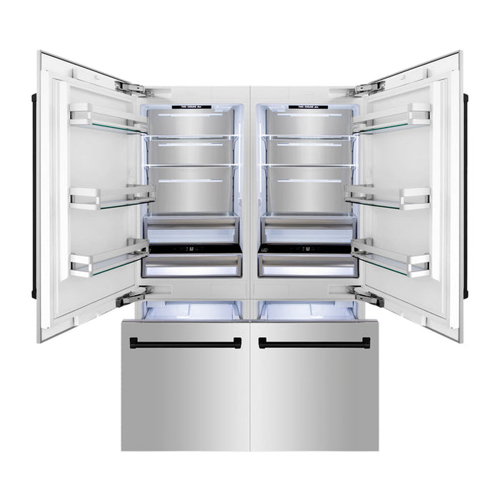 ZLINE 60" Autograph Edition 32.2 cu. ft. Built-in 4-Door French Door Refrigerator with Internal Water and Ice Dispenser in Stainless Steel with Accents RBIVZ-304-60