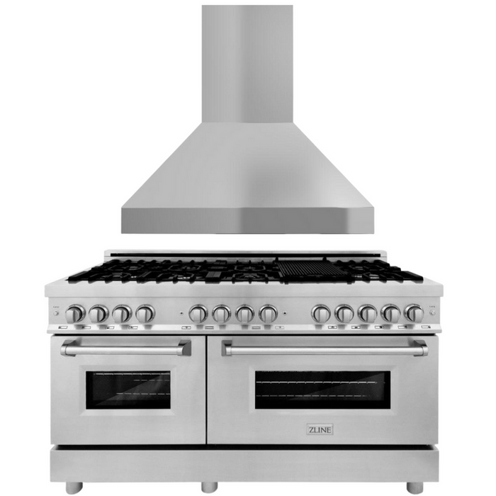 ZLINE Appliance Package - 60 in. Dual Fuel Range & 60 in. Range Hood Package - 2KP-RARHC60