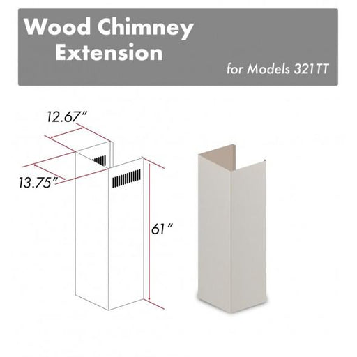 ZLINE 61 in. Wooden Chimney Extension for Ceilings up to 12.5 ft - 321TT-E