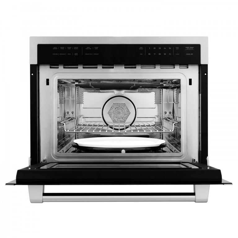 ZLINE Appliance Package - 36 In. Dual Fuel Range, Range Hood, Microwave Oven in Stainless Steel - 3KP-RARHMWO-36