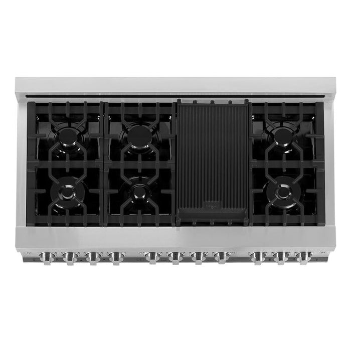 ZLINE Appliance Package - 48 In. Dual Fuel Range, Range Hood, 3 Rack Dishwasher - 3KP-RARH48-DWV