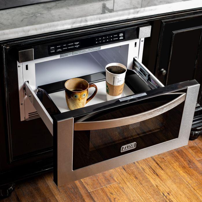 ZLINE Appliance Package - 48 In. Dual Fuel Range, Range Hood, Microwave Drawer, 3 Rack Dishwasher - 4KP-RARH48-MWDWV