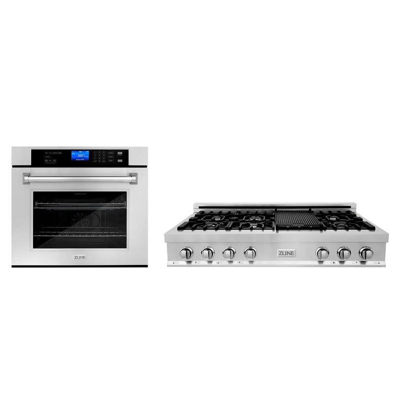 Products ZLINE Appliance Package - Kitchen Package with 48" Stainless Steel Rangetop and 48" Single Wall Oven