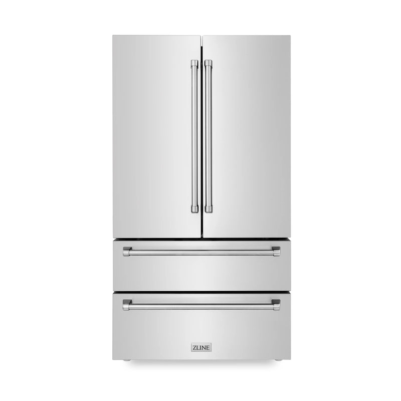 ZLINE Appliance Package -Kitchen Package with Refrigeration, 36" Stainless Steel Rangetop, 36" Range Hood and 30" Single Wall Oven - 4KPR-RTRH36-AWS