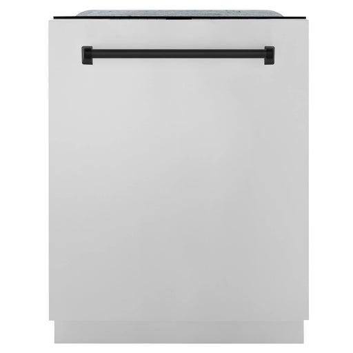 ZLINE Autograph Edition 24" 3rd Rack Top Touch Control Tall Tub Dishwasher in Stainless Steel with Accent Handle, 45dBa 