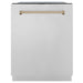 ZLINE Autograph Edition 24" 3rd Rack Top Touch Control Tall Tub Dishwasher in Stainless Steel with Accent Handle, 45dBa 