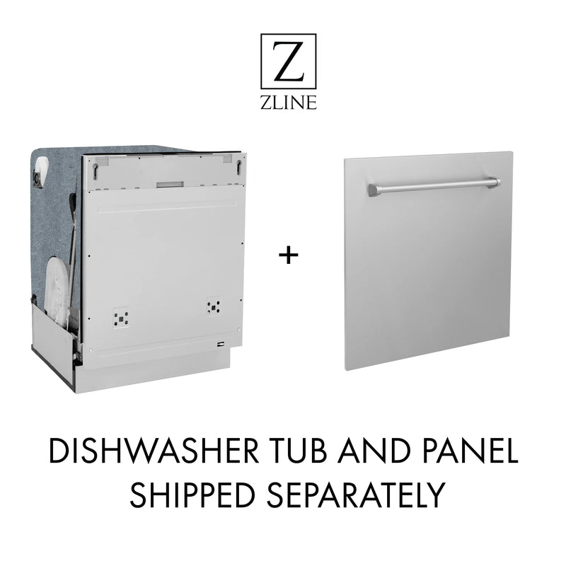 ZLINE Autograph Edition 24" 3rd Rack Top Touch Control Tall Tub Dishwasher in Stainless Steel with Accent Handle, 45dBa 