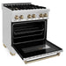 ZLINE Autograph Edition 30" 4.0 cu. ft. Dual Fuel Range with Gas Stove and Electric Oven in Stainless Steel with Accents