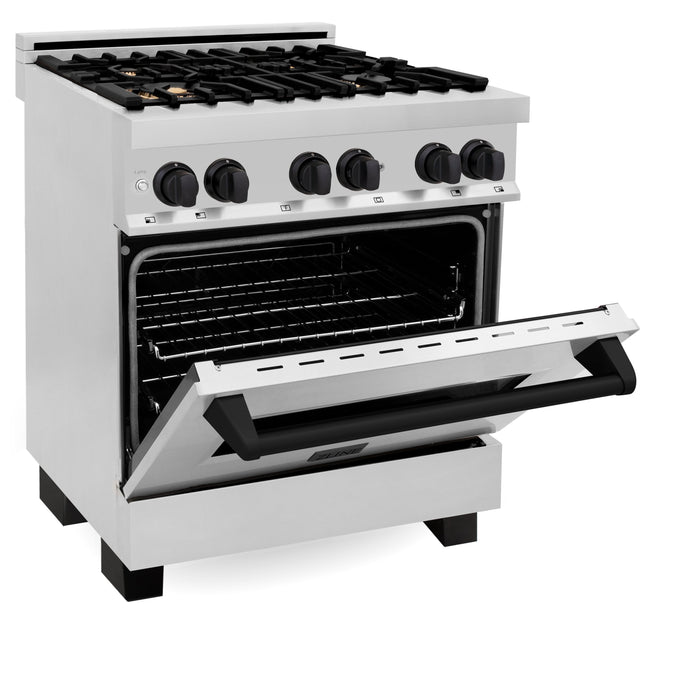 ZLINE Autograph Edition 30" 4.0 cu. ft. Dual Fuel Range with Gas Stove and Electric Oven in Stainless Steel with Accents