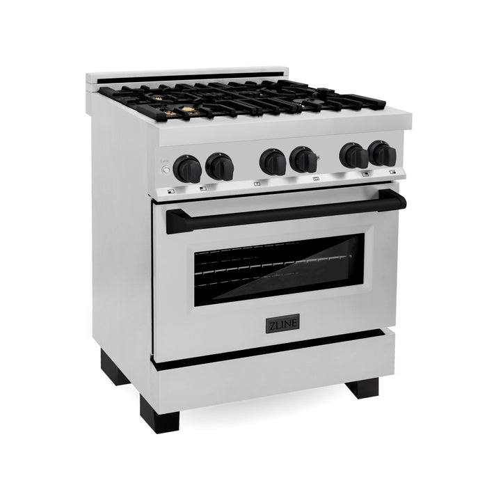 ZLINE Autograph Edition 30" 4.0 cu. ft. Dual Fuel Range with Gas Stove and Electric Oven in Stainless Steel with Accents