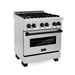 ZLINE Autograph Edition 30" 4.0 cu. ft. Dual Fuel Range with Gas Stove and Electric Oven in Stainless Steel with Accents