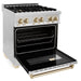 ZLINE Autograph Edition 30" 4.0 cu. ft. Dual Fuel Range with Gas Stove and Electric Oven in Stainless Steel with Accents