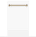 ZLINE Autograph Series 18 In. Dishwasher in White Matte with Champagne Bronze Handle