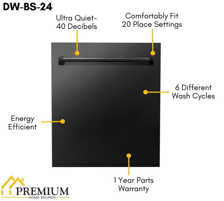 ZLINE Appliance Package - 48 in. Dual Fuel Range with Brass Burners, Range Hood, Dishwasher - 3KP-RABRH48-DW