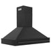 ZLINE Black Stainless Steel Range Hood with Black Stainless Steel Handle