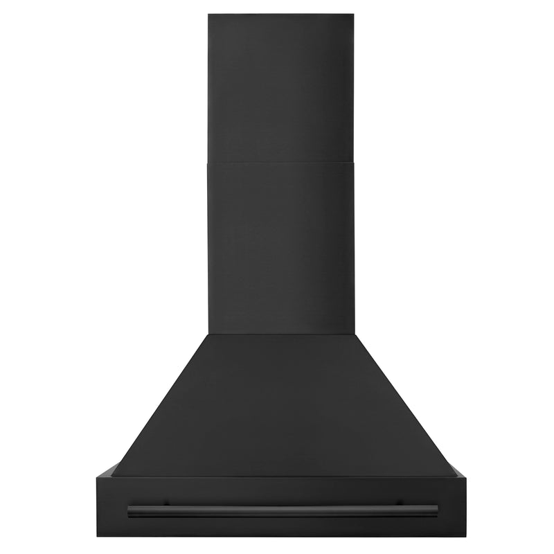 ZLINE Black Stainless Steel Range Hood with Black Stainless Steel Handle