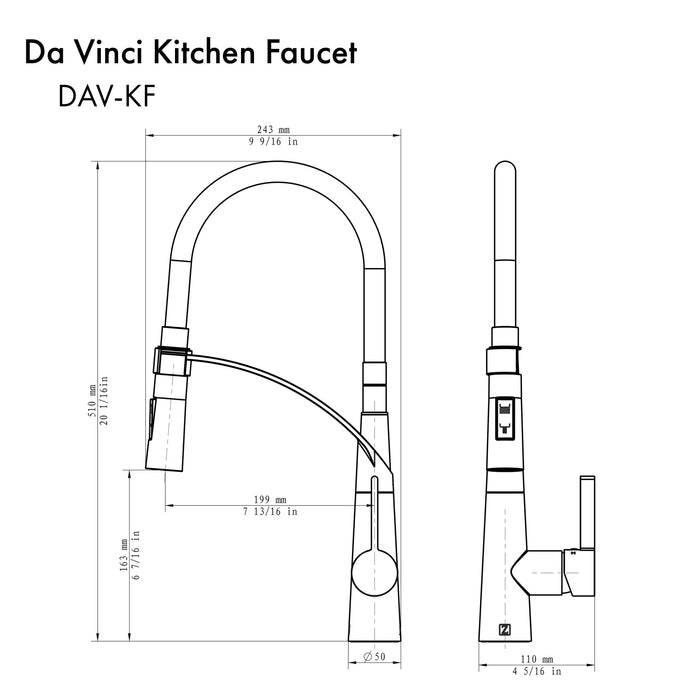 ZLINE Da Vinci Kitchen Faucet in Brushed Nickel - DAV-KF-BN