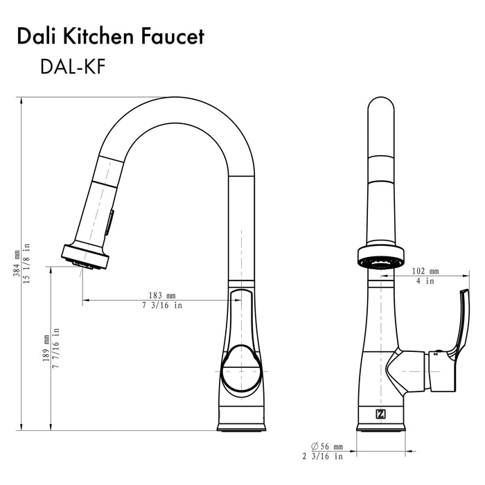 ZLINE Dali Kitchen Faucet in Brushed Nickel