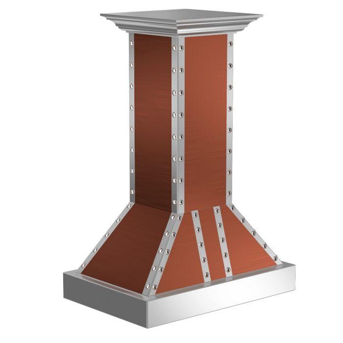 ZLINE 30" Designer Series Copper Island Range Hood - 655i-CSSSS-30