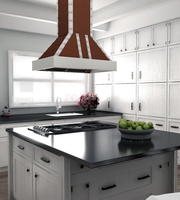 ZLINE 30" Designer Series Copper Island Range Hood - 655i-CSSSS-30