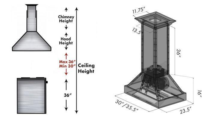 ZLINE 30" Designer Series Copper Island Range Hood - 655i-CSSSS-30