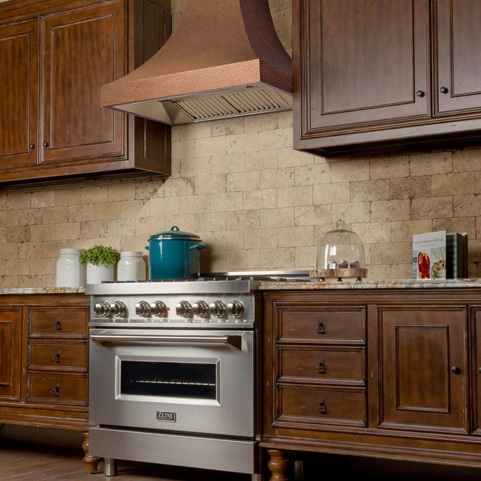 ZLINE Designer Series Hand-Hammered Copper Finish Wall Range Hood -