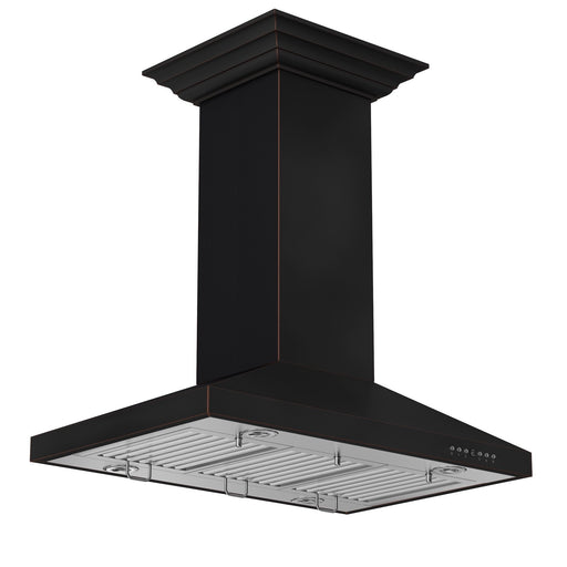 ZLINE Designer Series Oil-Rubbed Bronze Island Mount Range Hood