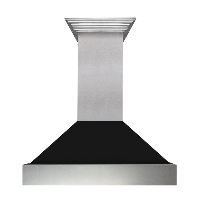 Zline DuraSnow Stainless Steel Range Hood with Black Matte Shell