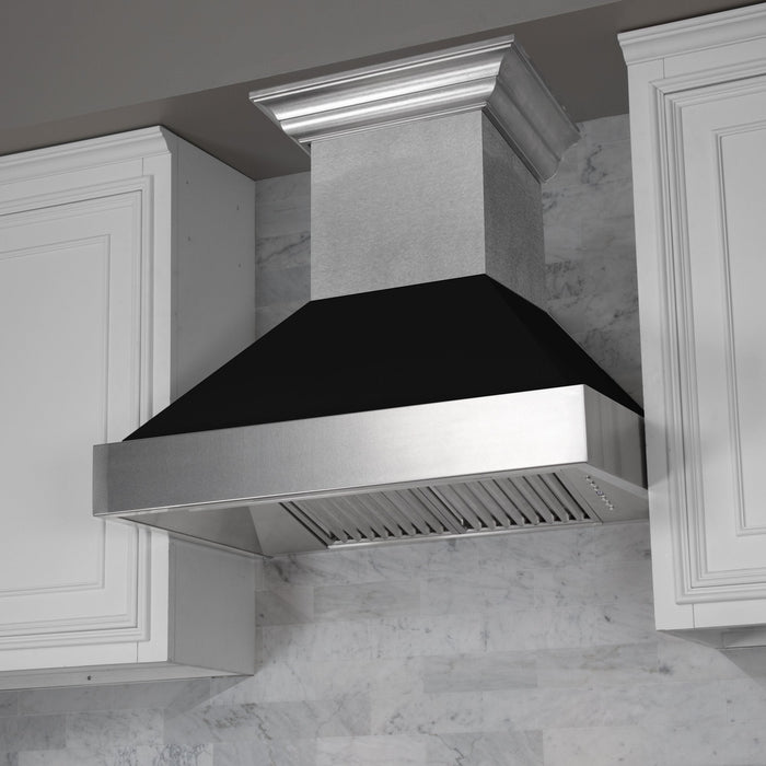 Zline DuraSnow Stainless Steel Range Hood with Black Matte Shell