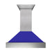 ZLINE DuraSnow Stainless Steel Range Hood with Blue Matte Shell 