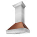 ZLINE DuraSnow Stainless Steel Range Hood with Hand-Hammered Copper Shell