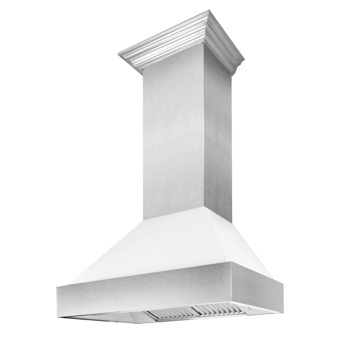 ZLINE DuraSnow Stainless Steel Range Hood with White Matte Shell 