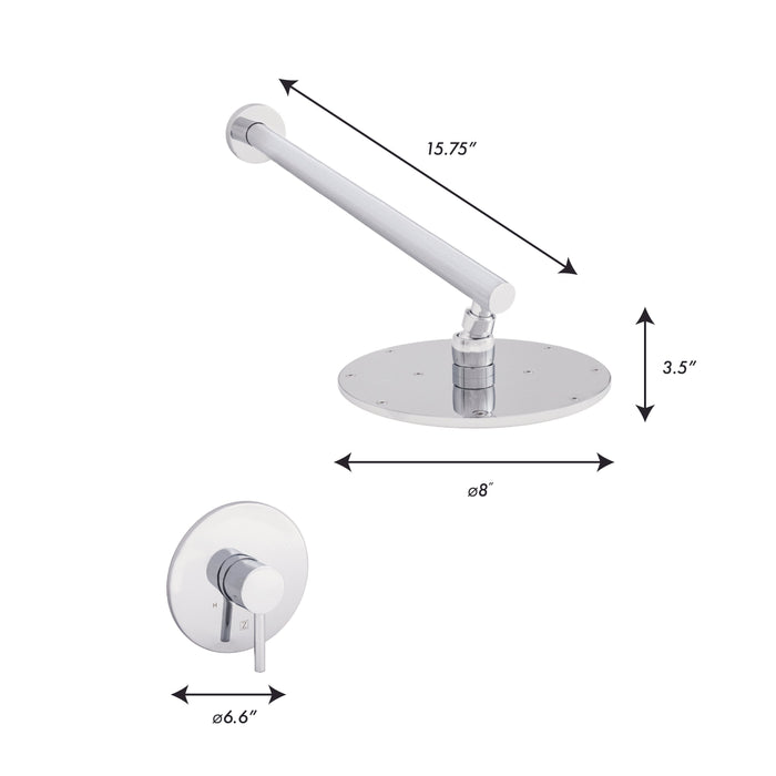 ZLINE El Dorado Shower Faucet Dimensions