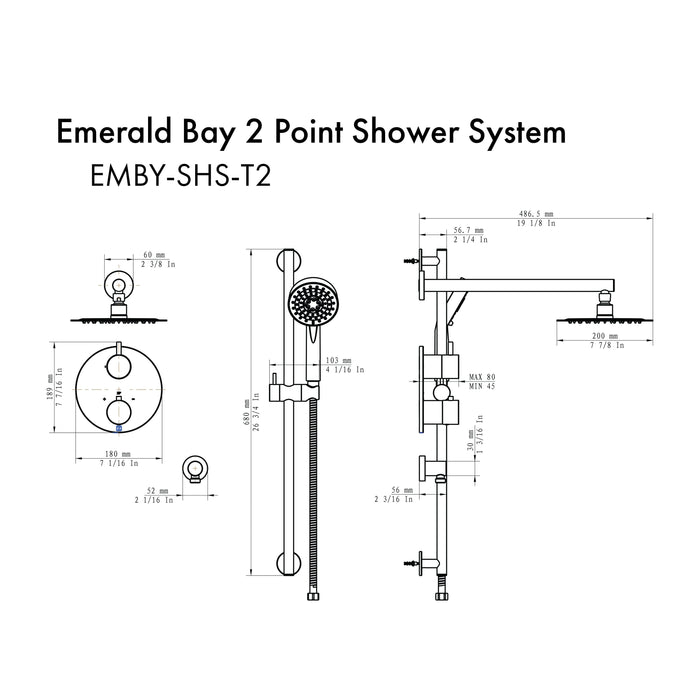 ZLINE Emerald Bay Thermostatic Shower System 