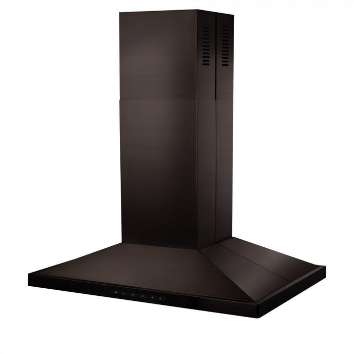 ZLINE Island Mount Range Hood in Black Stainless Steel 