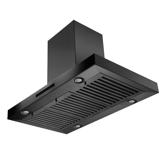 ZLINE Island Mount Range Hood in Black Stainless Steel