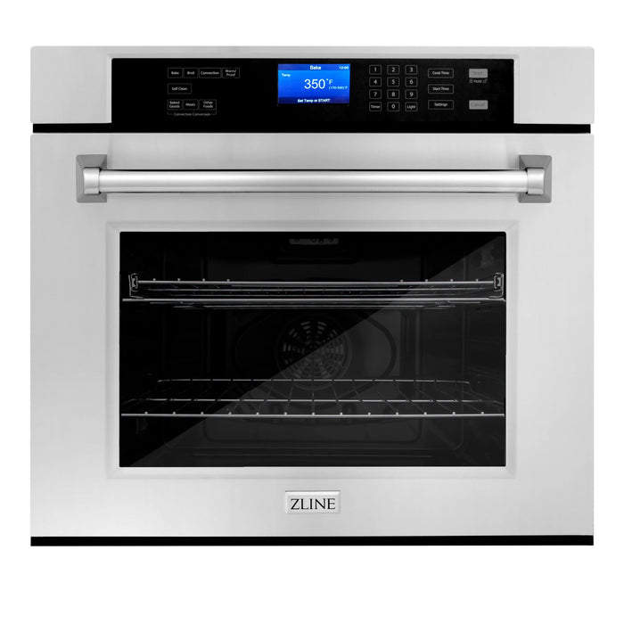 ZLINE Appliance Package - Kitchen Package with Refrigeration, 36" Stainless Steel Rangetop, 36" Range Hood and 30" Double Wall Oven - 4KPR-RTRH36-AWD