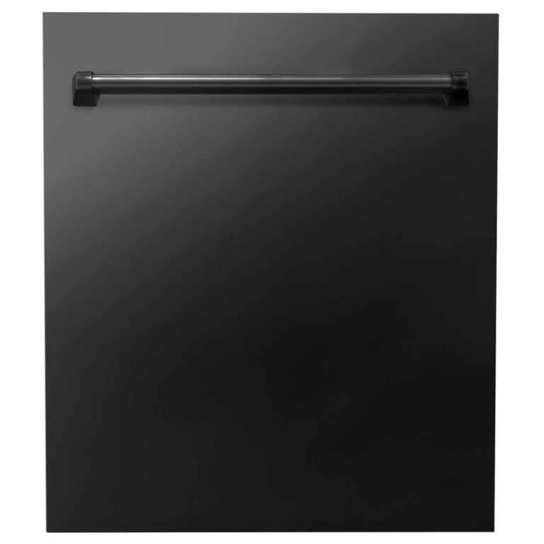 ZLINE Appliance Package - 36 in. Dual Fuel Range, Range Hood, Microwave & Dishwasher in Black Stainless Steel - 4KP-RABRH36-MWDW