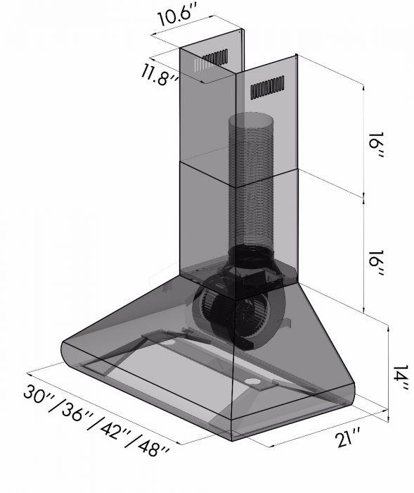 ZLINE Professional Wall Mount Range Hood in Stainless Steel 