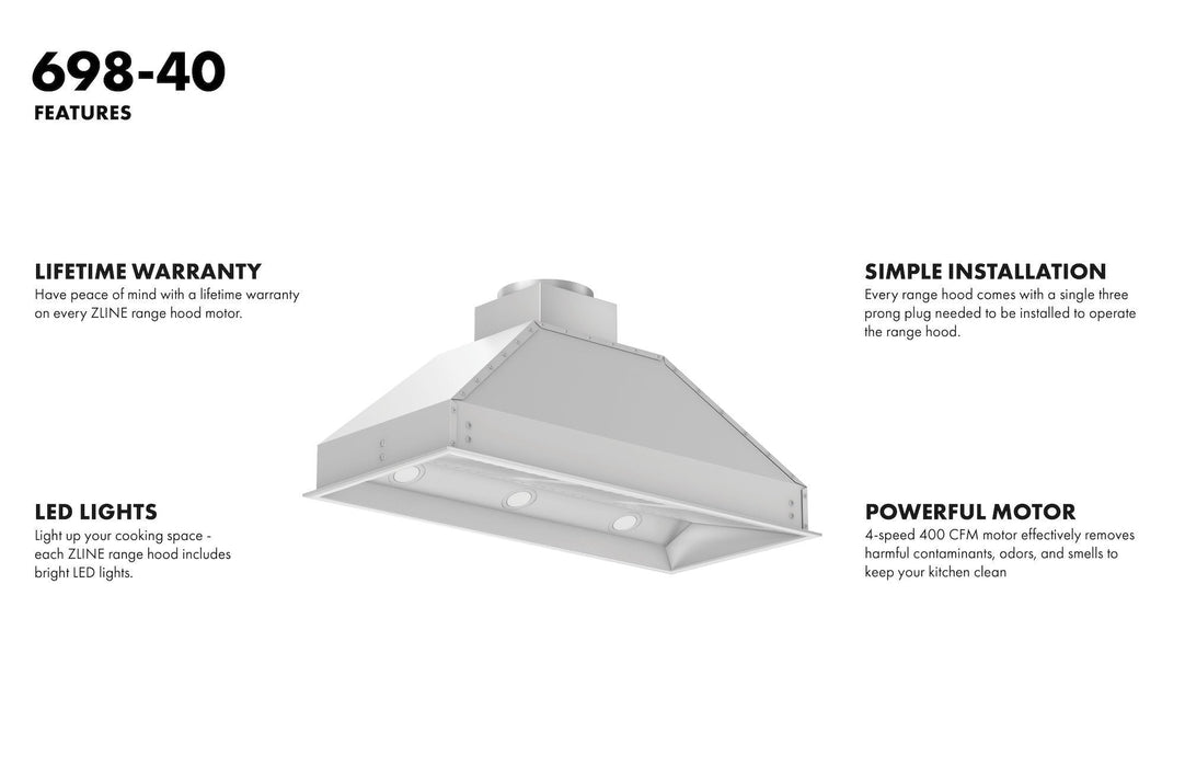 ZLINE Range Hood Insert in Stainless Steel