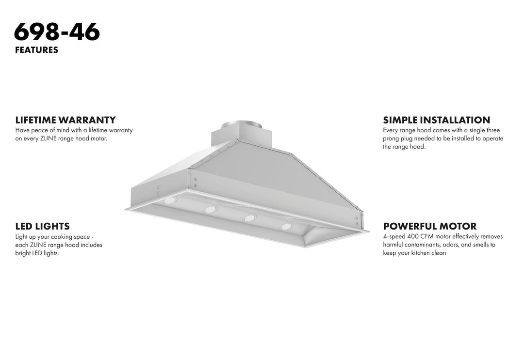 ZLINE Range Hood Insert in Stainless Steel