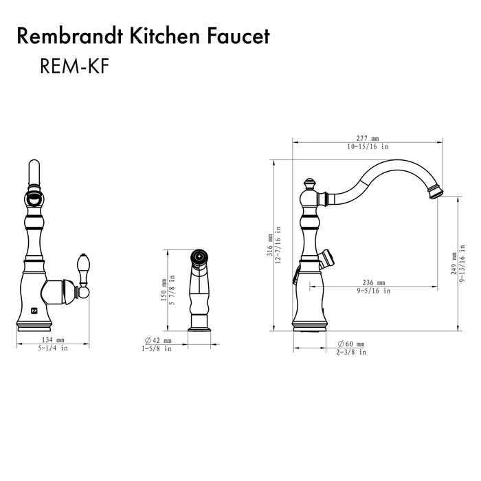 ZLINE Rembrandt Kitchen Faucet with Color Options 
