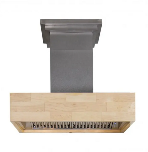 ZLINE Remote Blower Designer Series Wooden Island Mount Range Hood