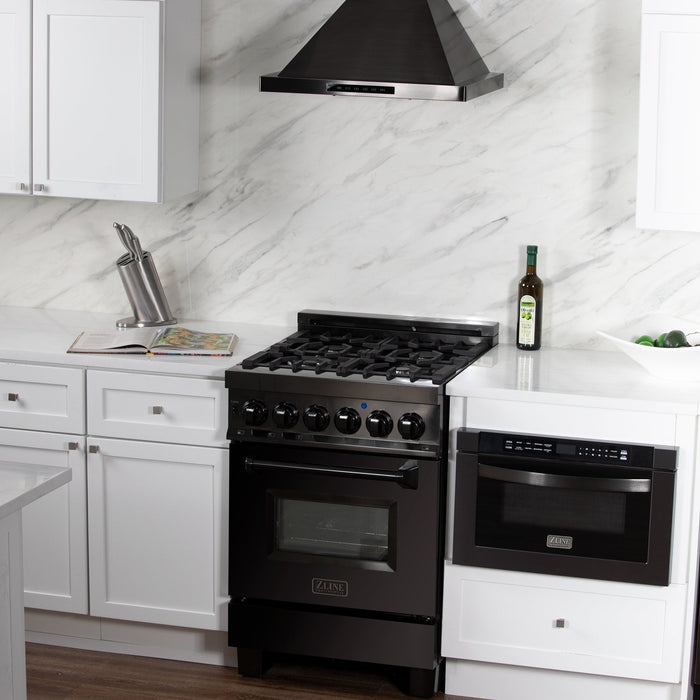 ZLINE Wall Mount Range Hood in Black Stainless Steel 