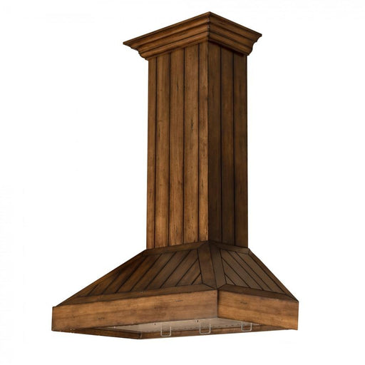 ZLINE Wooden Wall Mount Range Hood in Rustic Light Finish - Includes Motor 