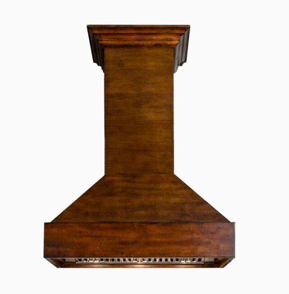 ZLINE Wooden Wall Mount Range Hood in Walnut and Hamilton - Includes Motor - 355WH-30