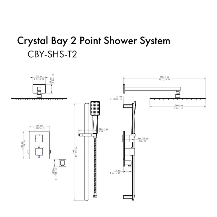  ZLINE Crystal Bay Thermostatic Shower System